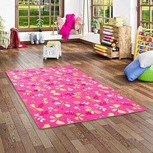 Tapis Papillon rosa 80x160 cm