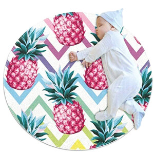Tapis Ananas multicolore rond 100x100 cm