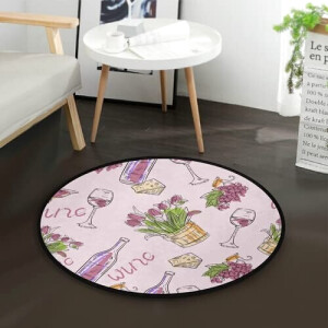 Tapis Raisin verres À vin romantiques rond