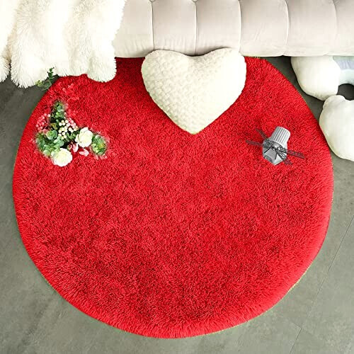 Tapis rouge rond 120x120 cm