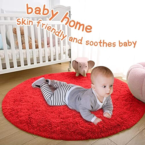 Tapis rouge rond 120x120 cm variant 0 