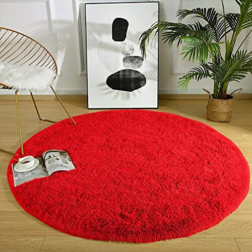 Tapis rouge rond 120x120 cm variant 3 