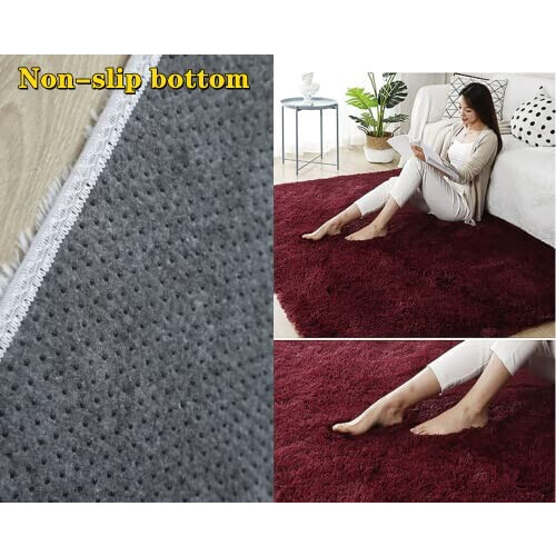 Tapis rouge vin 80x160 cm variant 2 