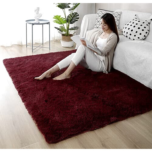 Tapis rouge vin 80x160 cm variant 3 