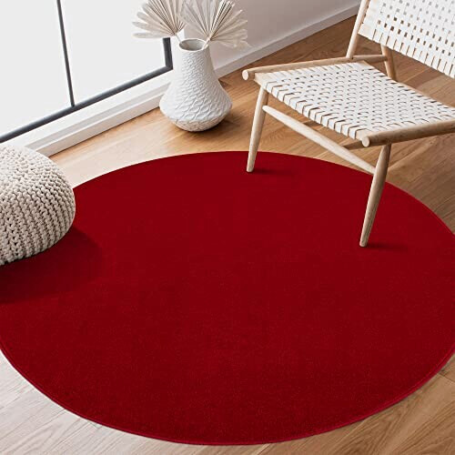 Tapis rouge rond 120 cm