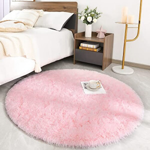 Tapis rose rond 100 cm