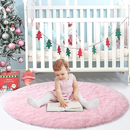 Tapis rose rond 100 cm variant 0 