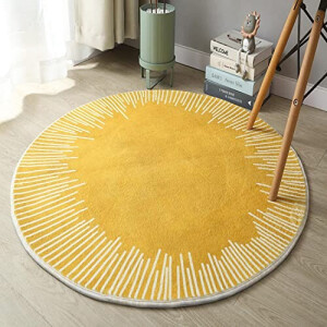 Tapis jaune rond 80 cm