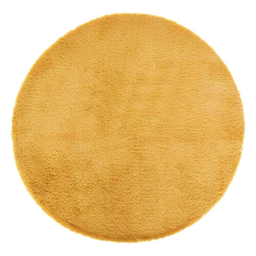 Tapis jaune rond 80 cm