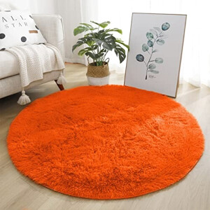 Tapis orange rond 80 cm