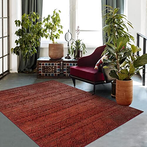 Tapis orange rouge 160x230 cm