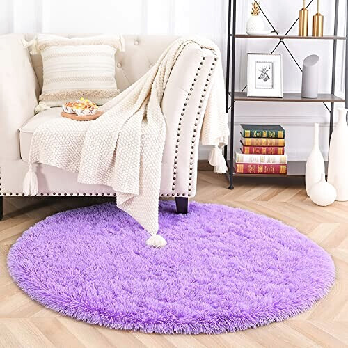 Tapis violet rond 120 cm