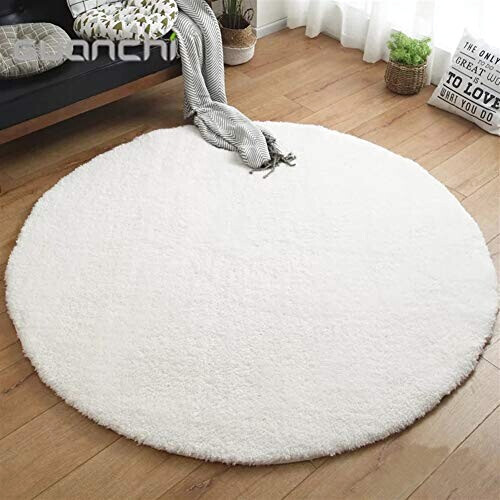 Tapis blanc rond 100 cm