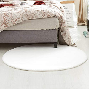 Tapis blanc rond 120 cm