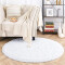 Tapis blanc rond 100 cm - miniature