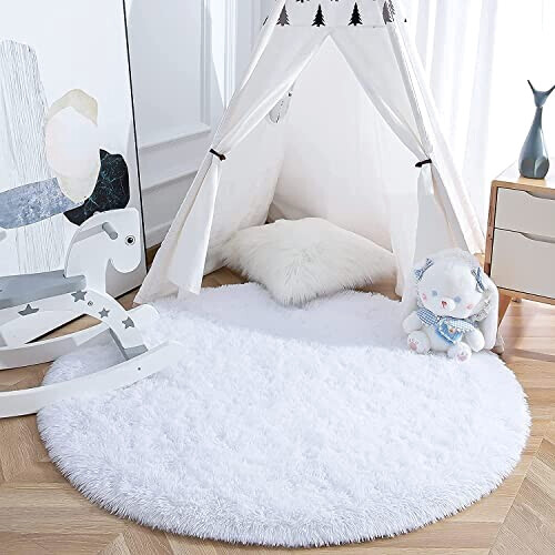 Tapis blanc rond 100 cm variant 0 