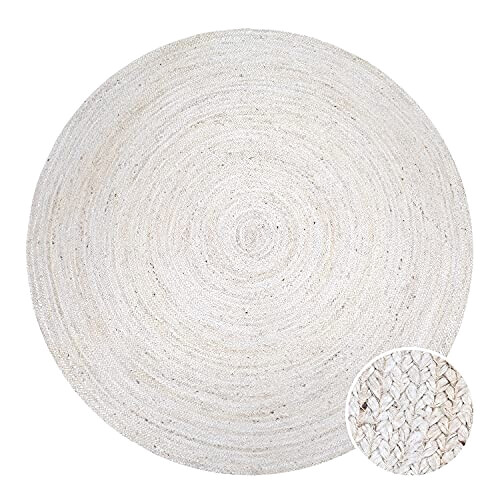 Tapis blanc rond 80 cm