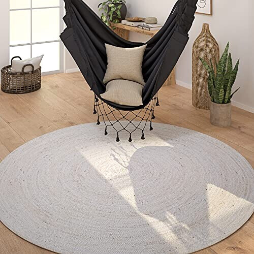 Tapis blanc rond 80 cm variant 1 