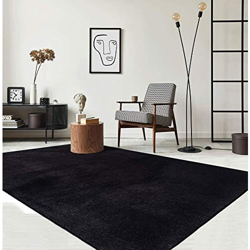 Tapis noir rond 80x150 cm variant 6 