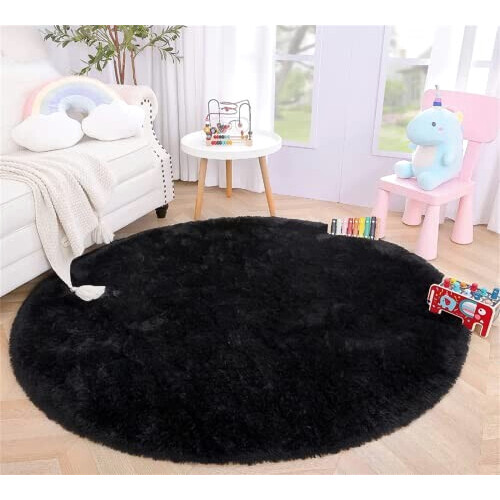 Tapis noir rond 120x120 cm variant 0 