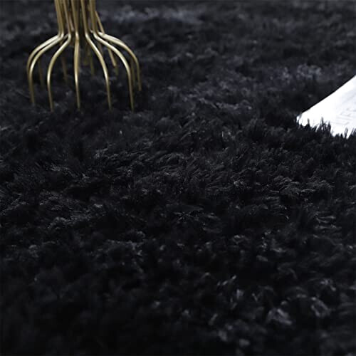 Tapis noir rond 120x120 cm variant 2 