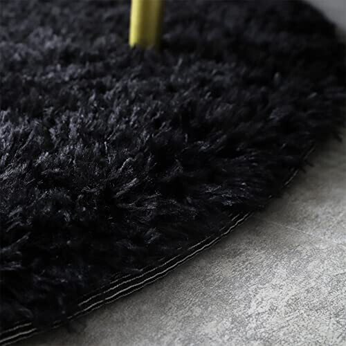 Tapis noir rond 120x120 cm variant 3 