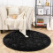 Tapis noir rond 100 cm - miniature