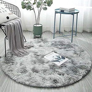 Tapis gris clair rond 100 cm