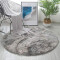 Tapis gris blanc rond 100x100 cm - miniature