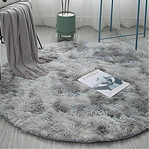 Tapis gris blanc rond 100x100 cm variant 3 