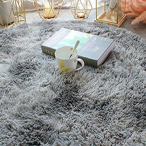 Tapis gris blanc rond 100x100 cm variant 4 