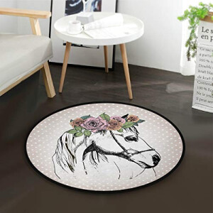 Tapis Cheval multicolore rond 92x92 cm