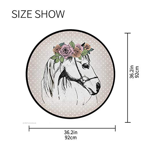 Tapis Cheval multicolore rond 92x92 cm variant 3 