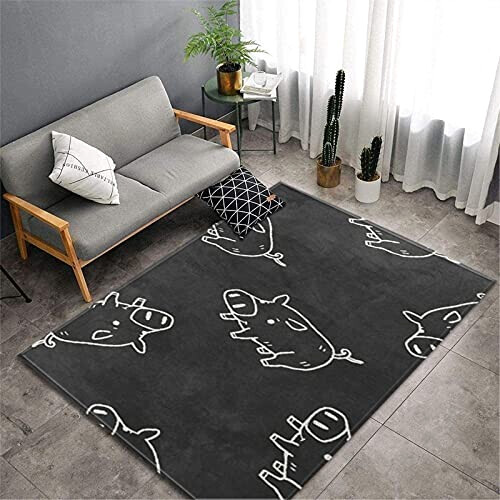 Tapis Cochon gris 40x60 cm