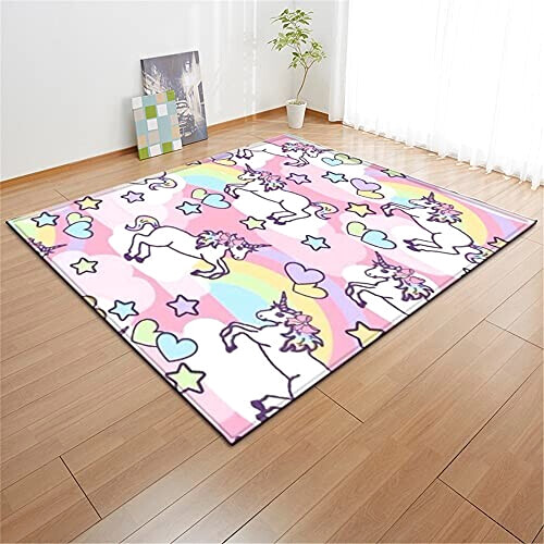 Tapis Licorne arc rose 50x80 cm