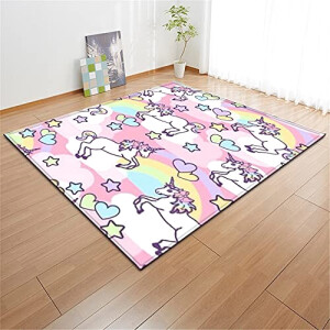 Tapis Licorne arc rose 50x80 cm