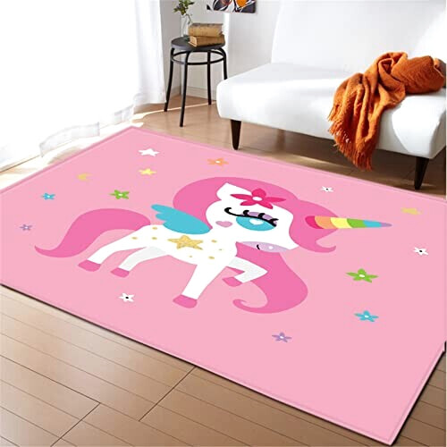 Tapis Licorne rose 50x80 cm