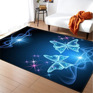 Tapis Papillon Étoiles bleues 40x60 cm