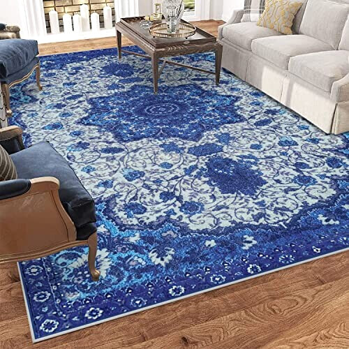 Tapis bleu 160x200 cm variant 3 