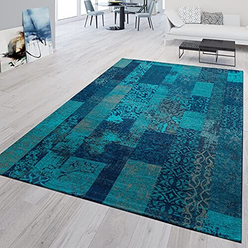 Tapis bleu 80x250 cm