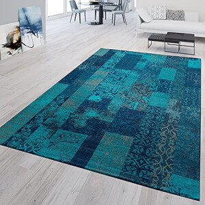 Tapis bleu 80x250 cm