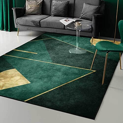 Tapis vert doré 80x150 cm