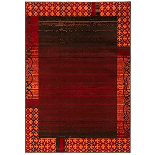 Tapis orange rouge 80x150 cm variant 3 