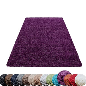 Tapis violet lila rond 160x230 cm