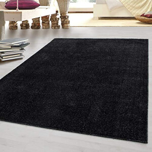 Tapis noir anthracite rond 140x200 cm