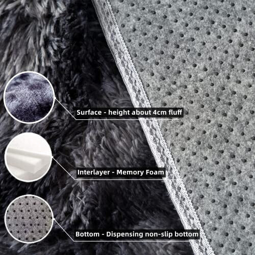 Tapis gris foncé 80x120 cm variant 2 