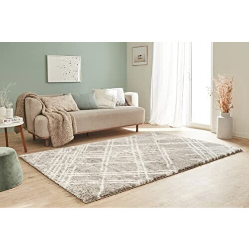 Tapis beige gris 120x160 cm variant 4 